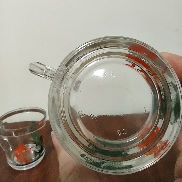 Pair Of Vintage 70s Nutella Glass Cups With Flat Handle - Picture 4 of 5